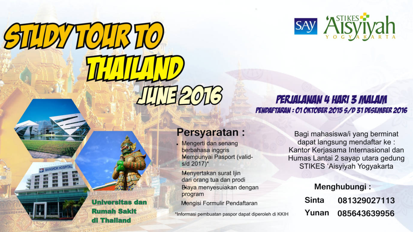 Study Tour To Thailand 2016